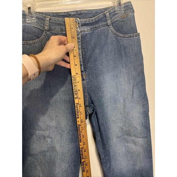 St. John Sport By Marie Gray Size 4 Mid-wash Denim Cropped Jeans - Picture 4 of 8